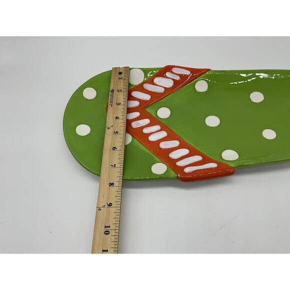 MSC Mainstreet Collection Flip Flop Platter Hand Painted 17 Inch Serving Tray - Picture 4 of 7